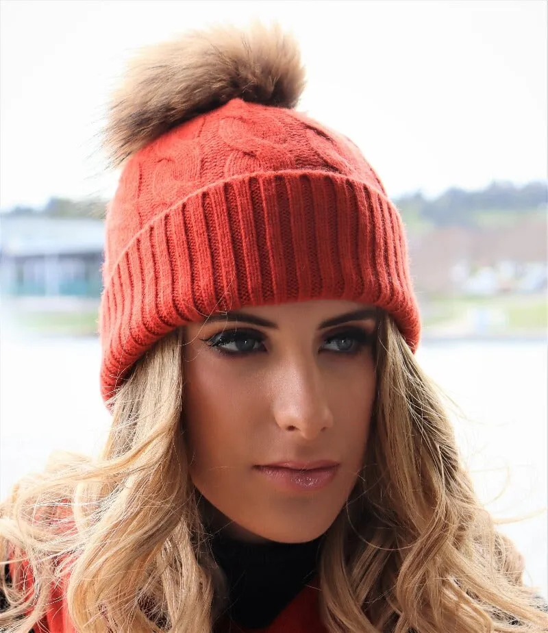 Beanie Cashmere Merino with Pom Pom