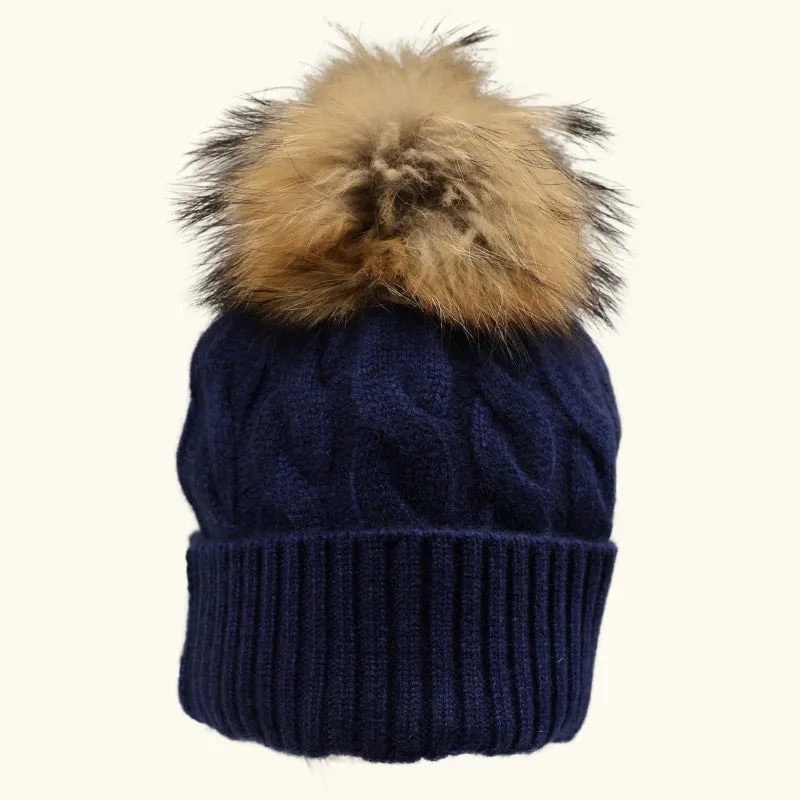 Beanie Cashmere Merino with Pom Pom