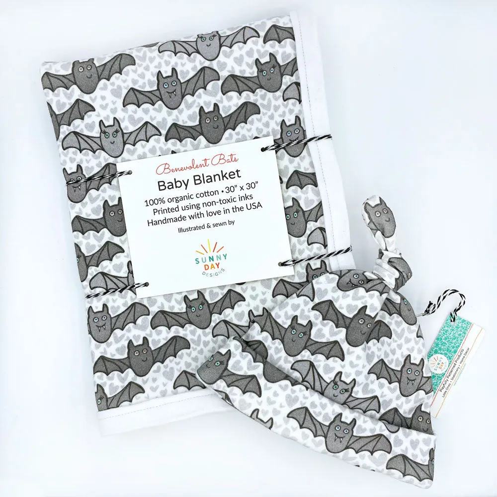 Benevolent Bats Baby Receiving Blanket - Organic Cotton