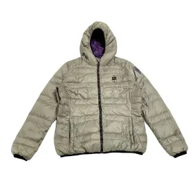 Blauer Hooded Puffer Jacket | Vintage High End Luxury Designer Padded Grey VTG