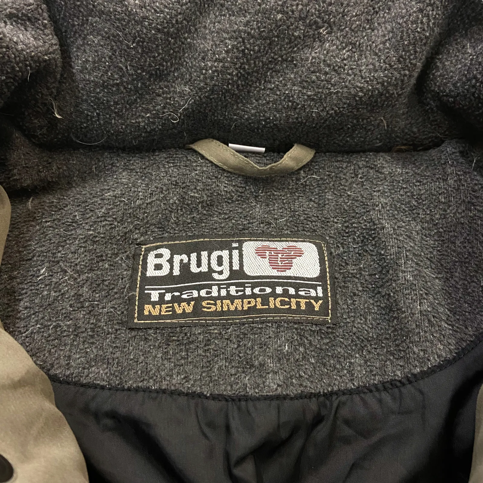 Brugi New Simplicity Puffer Coat | Vintage Dark Grey Hoodie Padded Jacket VTG