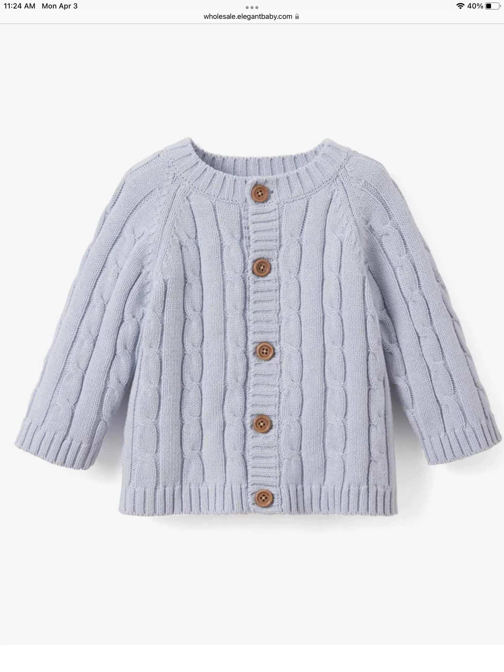 Cable Knit Baby Hat Powder Blue