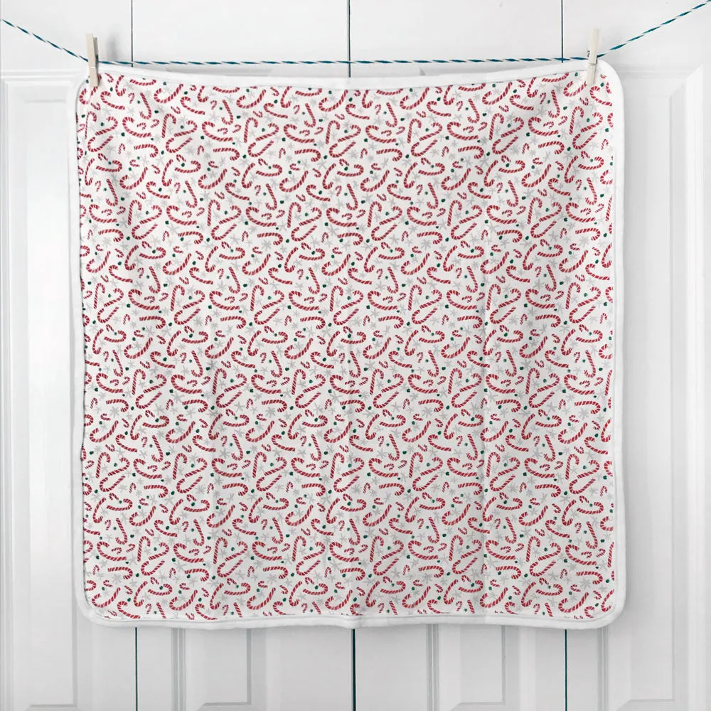 Candy Cane Lane Baby Receiving Blanket - Organic Cotton