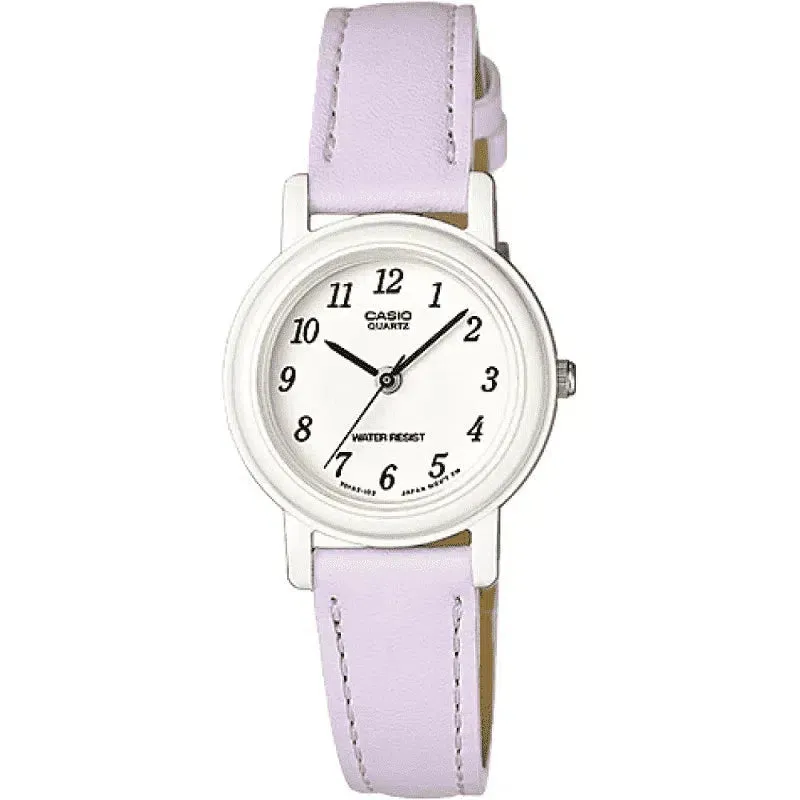 Casio Analog LQ-139L-6B Lilac Leather Strap Women's Watch