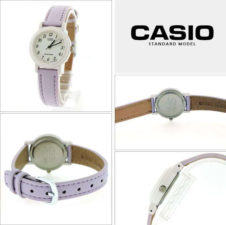 Casio Analog LQ-139L-6B Lilac Leather Strap Women's Watch