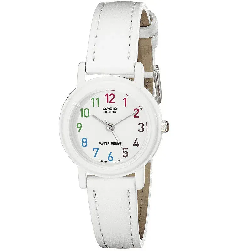 Casio Analog LQ-139L-7B White Leather Strap Women's Watch