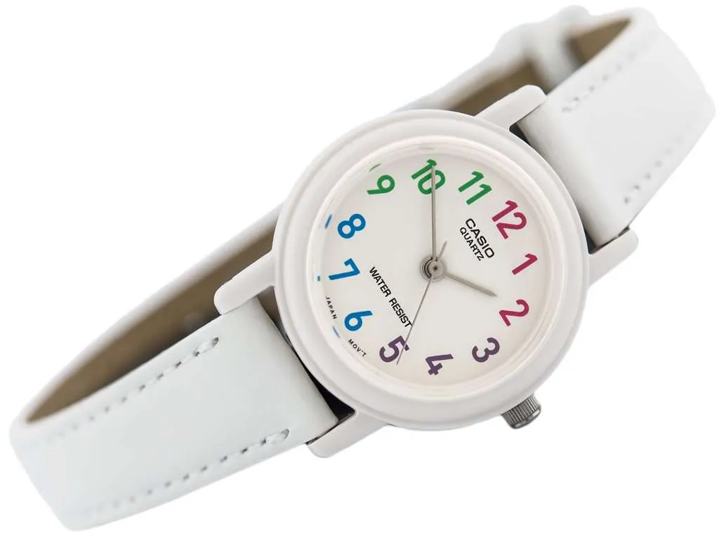 Casio Analog LQ-139L-7B White Leather Strap Women's Watch