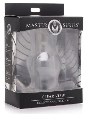 Clear View Hollow Anal Plug - XLarge (Clear)