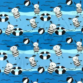 Cotton Jersey - Beach Fun - Blue