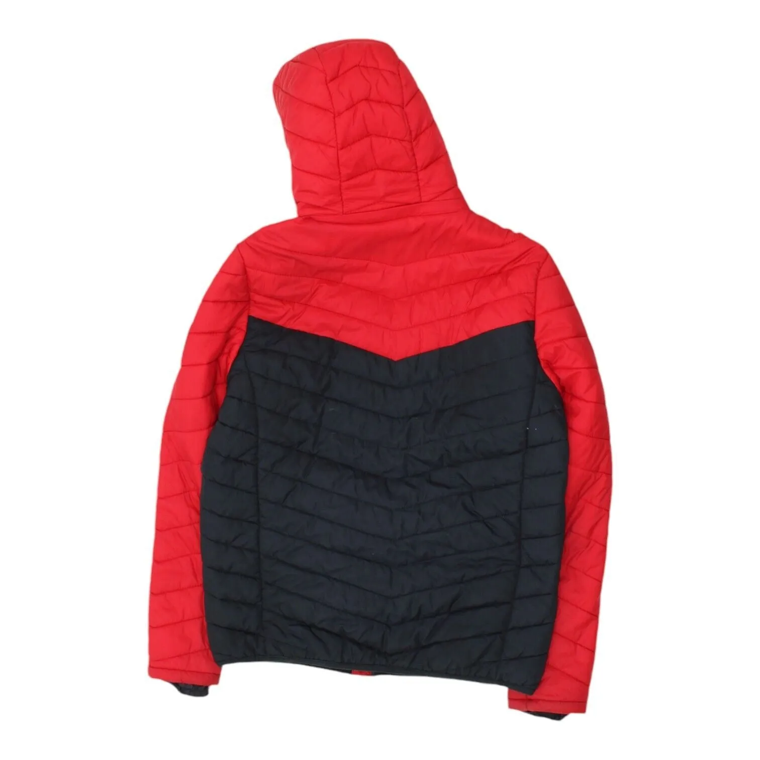 Diesel Mens Red Navy Hooded Puffer Jacket | Designer Sportswear Padded Coat VTG