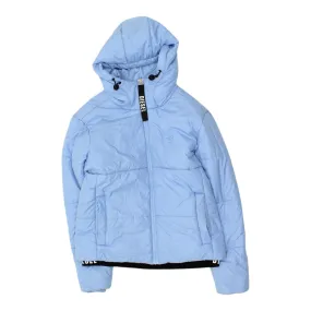 Diesel Womens Blue Hooded Puffer Jacket | Vintage Luxury Designer Padded Hoodie