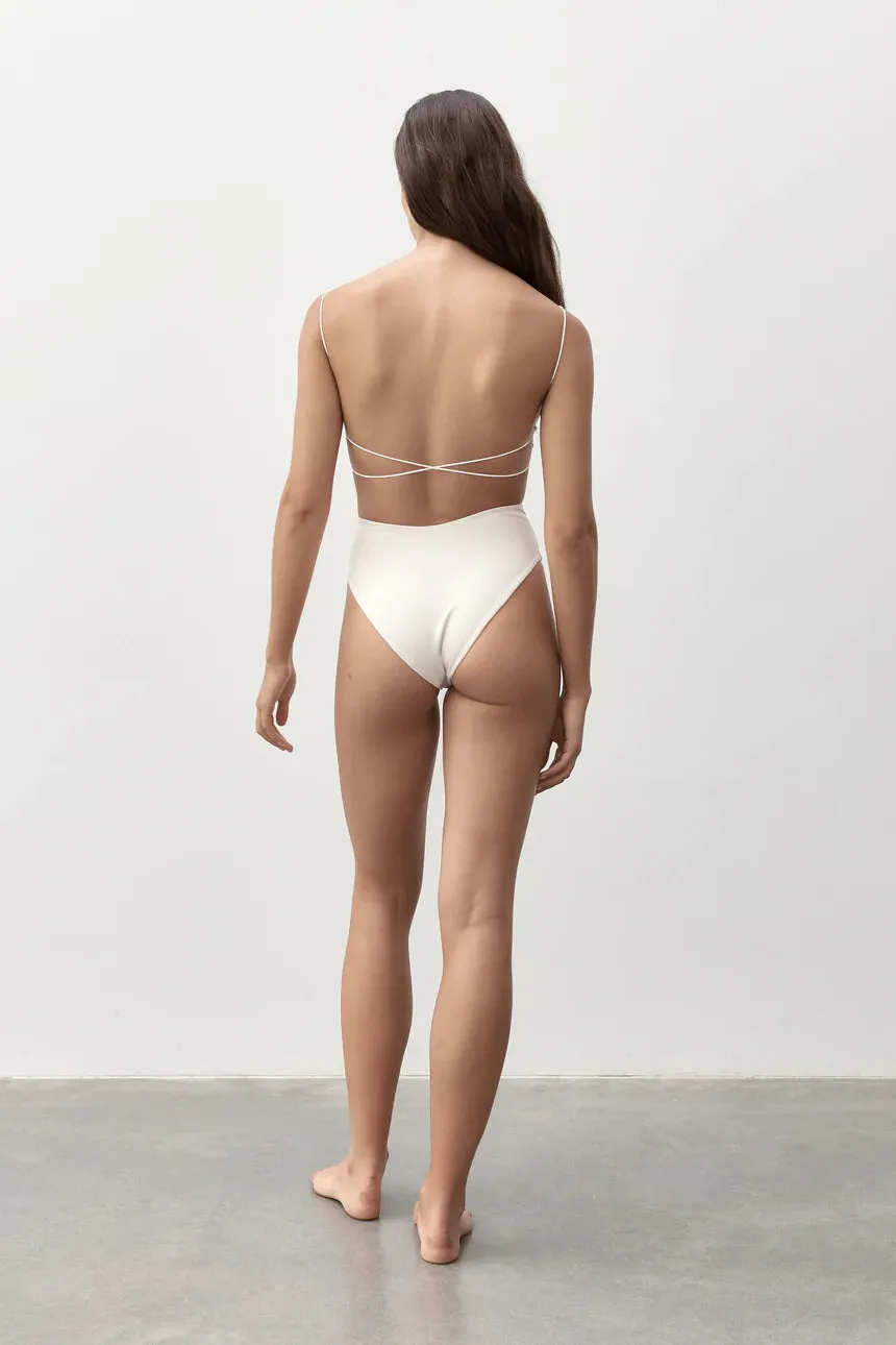 FINE STRAP ONE PIECE - ECRU