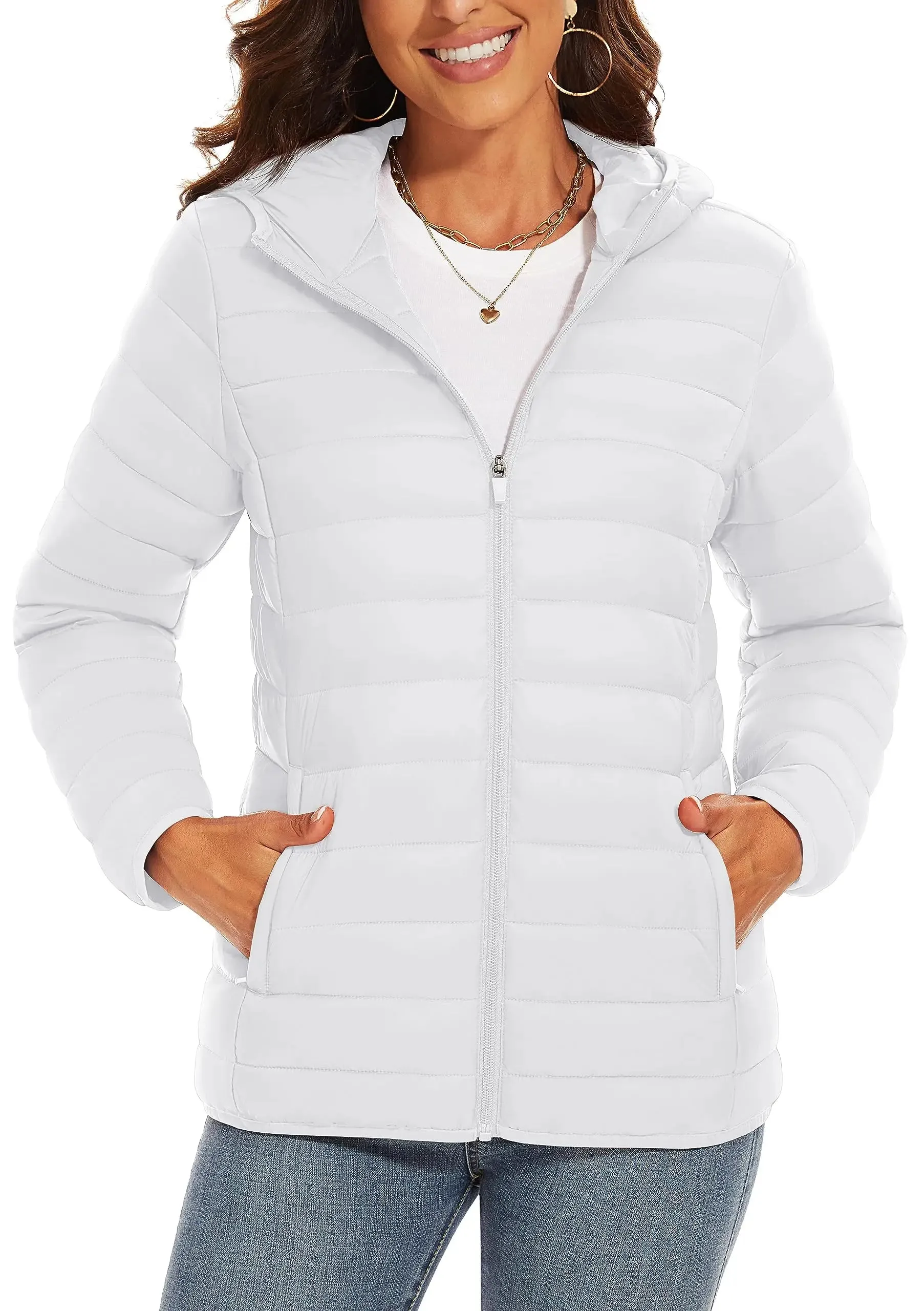 Full Zip Up Hooded Puffer Jacket | Glaciera