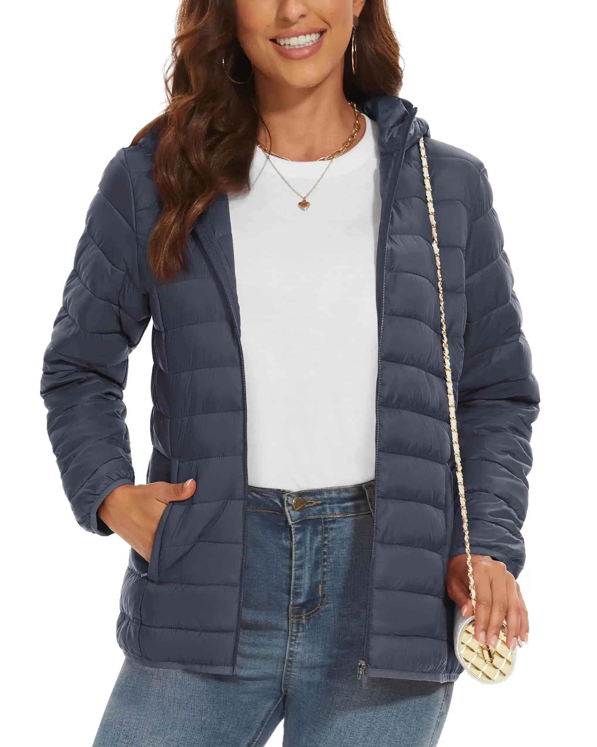 Full Zip Up Hooded Puffer Jacket | Glaciera