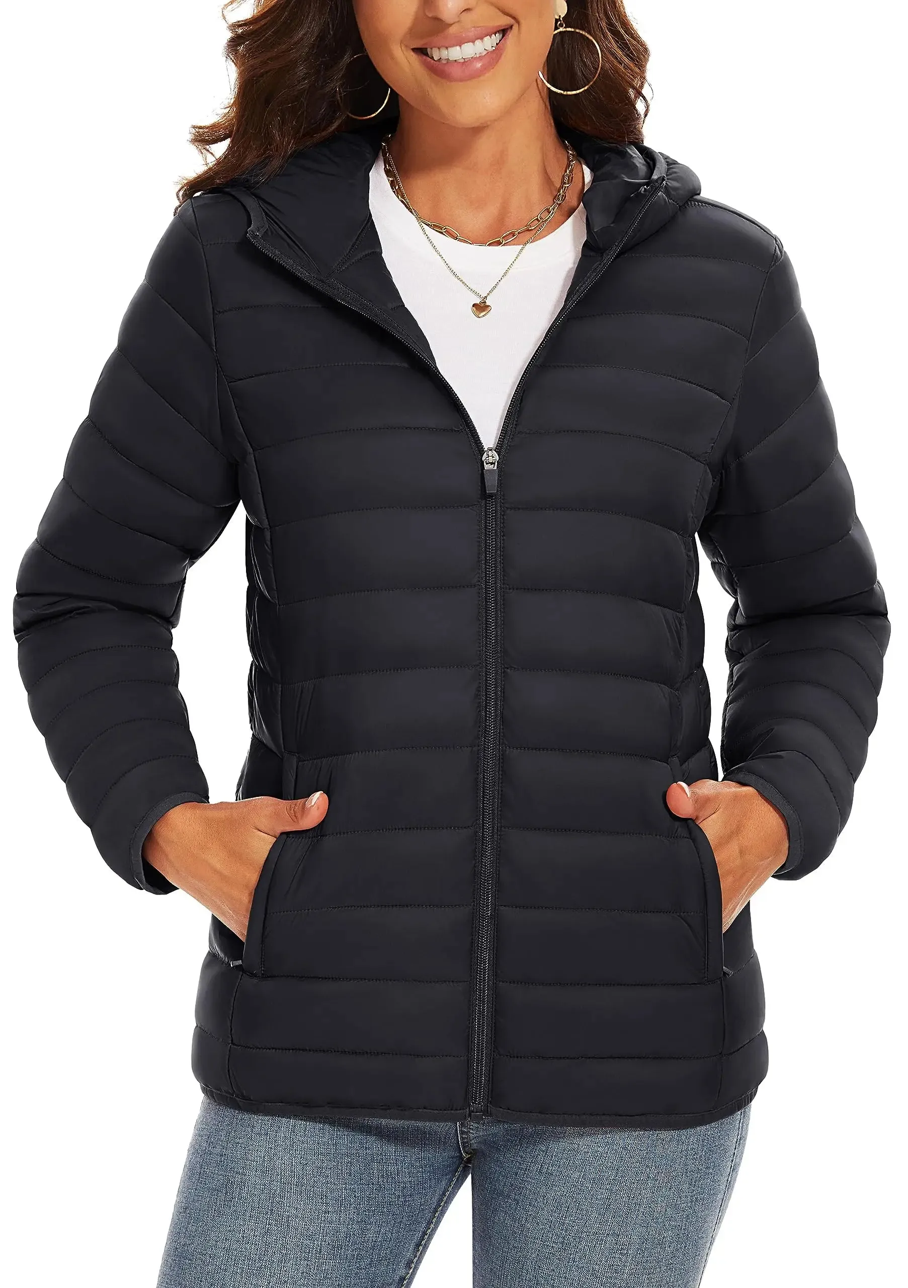 Full Zip Up Hooded Puffer Jacket | Glaciera
