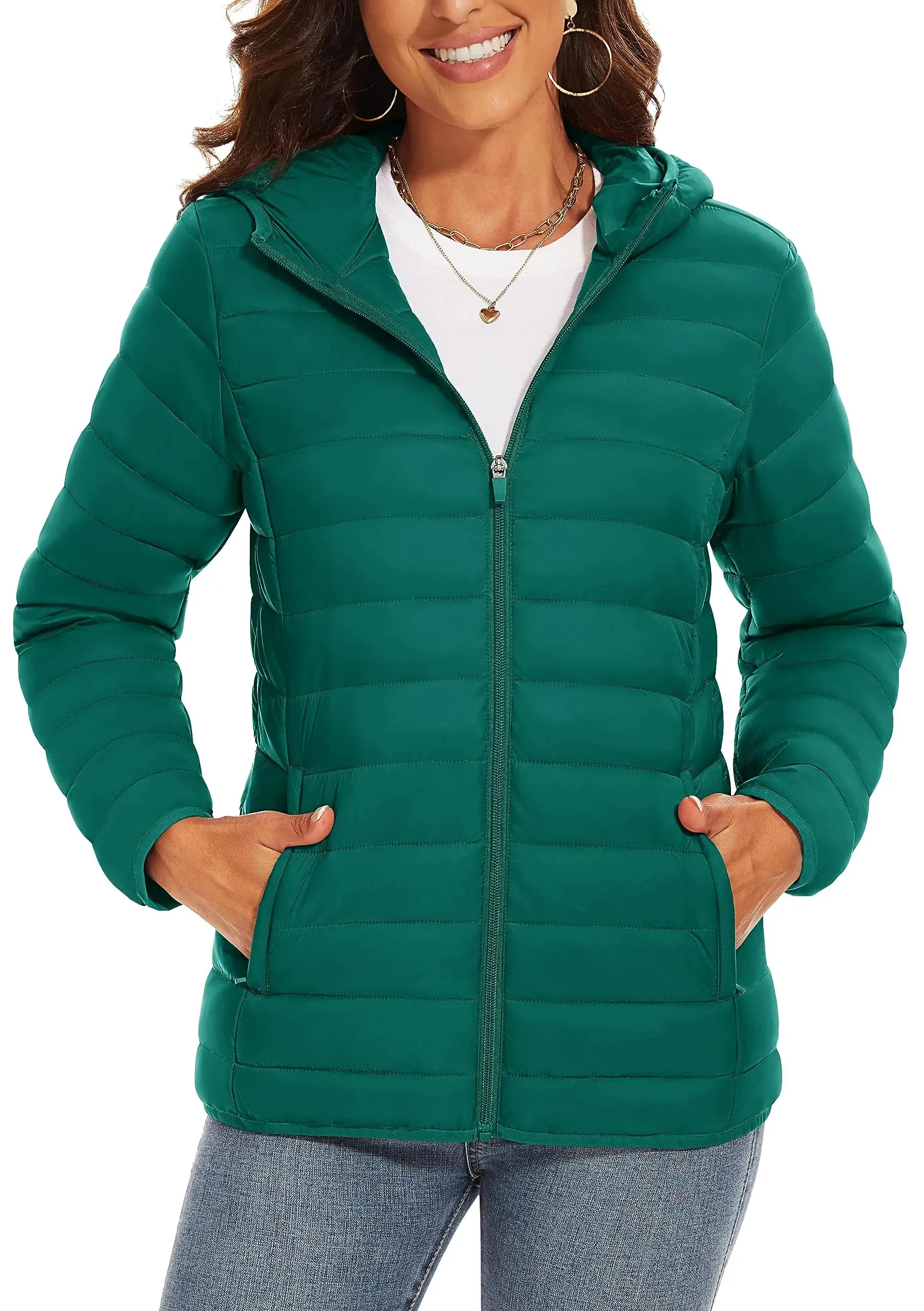 Full Zip Up Hooded Puffer Jacket | Glaciera
