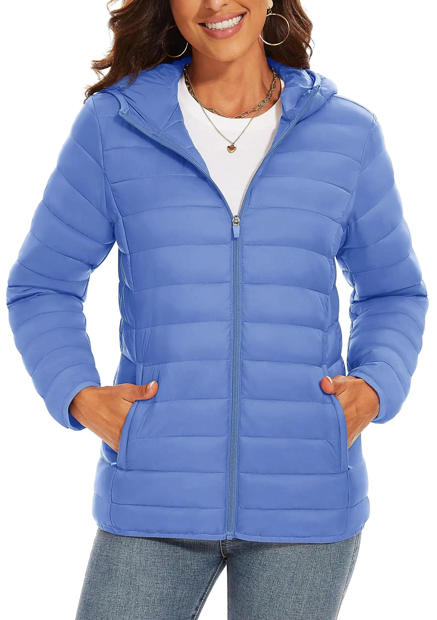 Full Zip Up Hooded Puffer Jacket | Glaciera