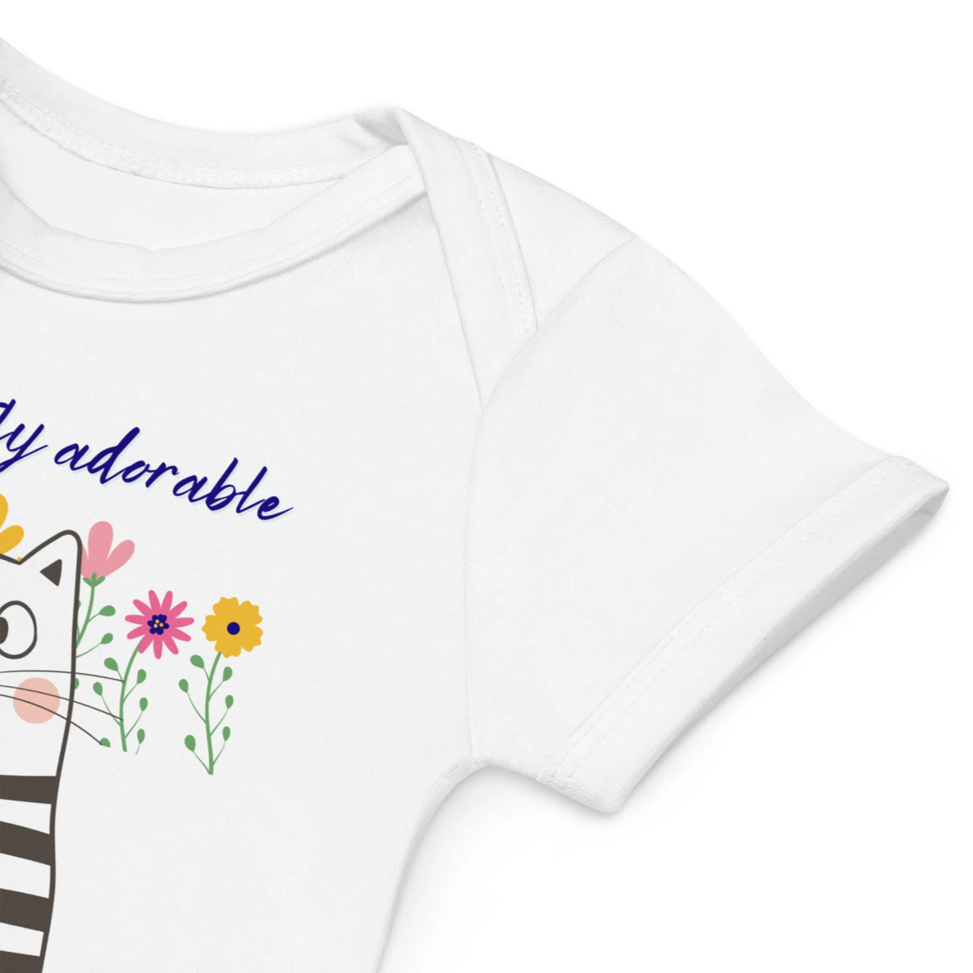 Funny cat design, newborn bodysuit, organic cotton