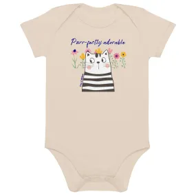 Funny cat design, newborn bodysuit, organic cotton