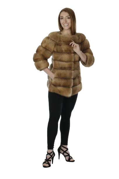 Golden Sable Jacket with Python Trim