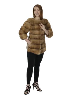 Golden Sable Jacket with Python Trim
