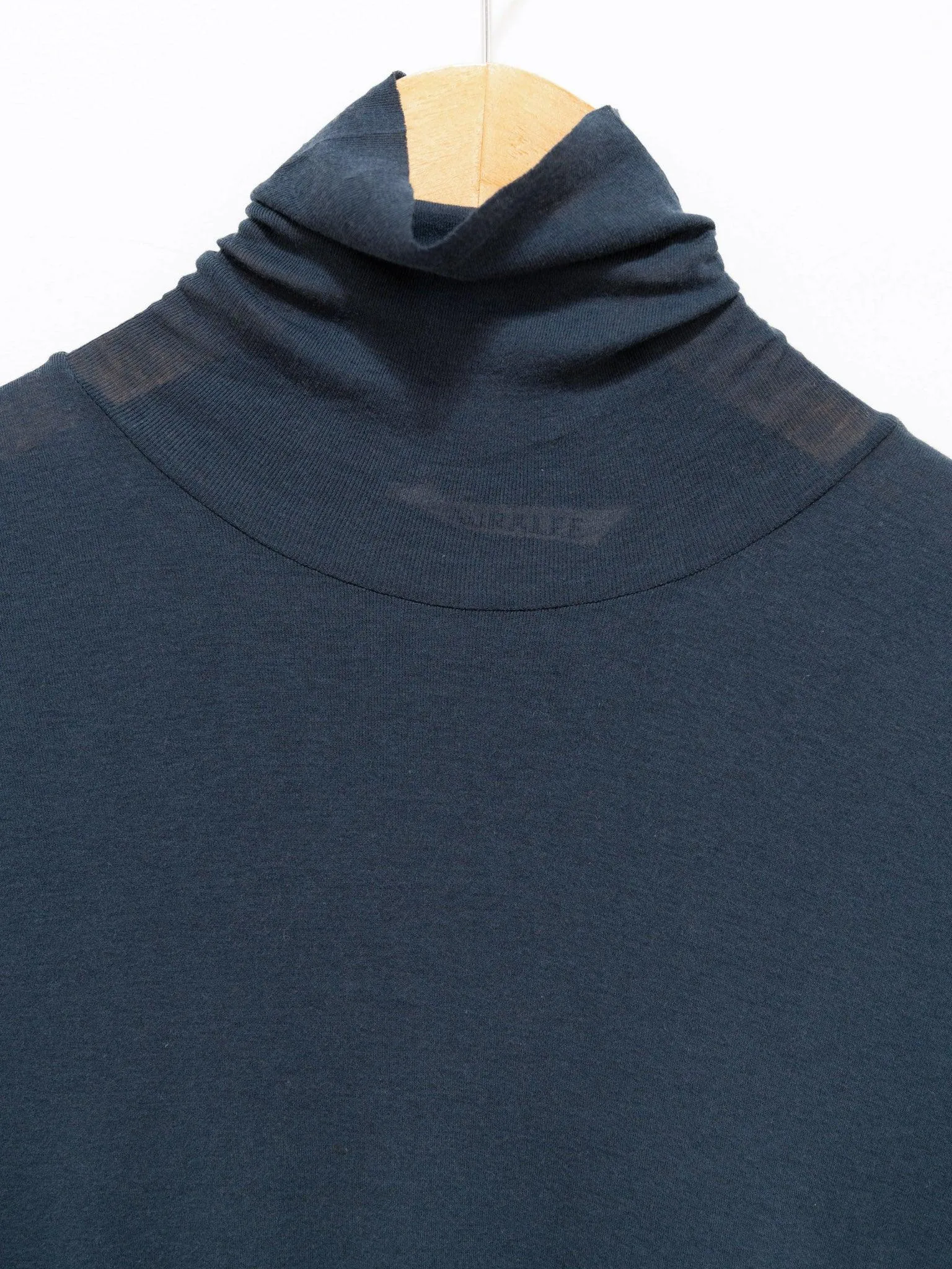 High Gauge Sheer Rib Turtleneck L/S Tee - Navy Blue