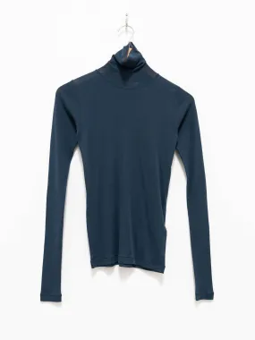 High Gauge Sheer Rib Turtleneck L/S Tee - Navy Blue