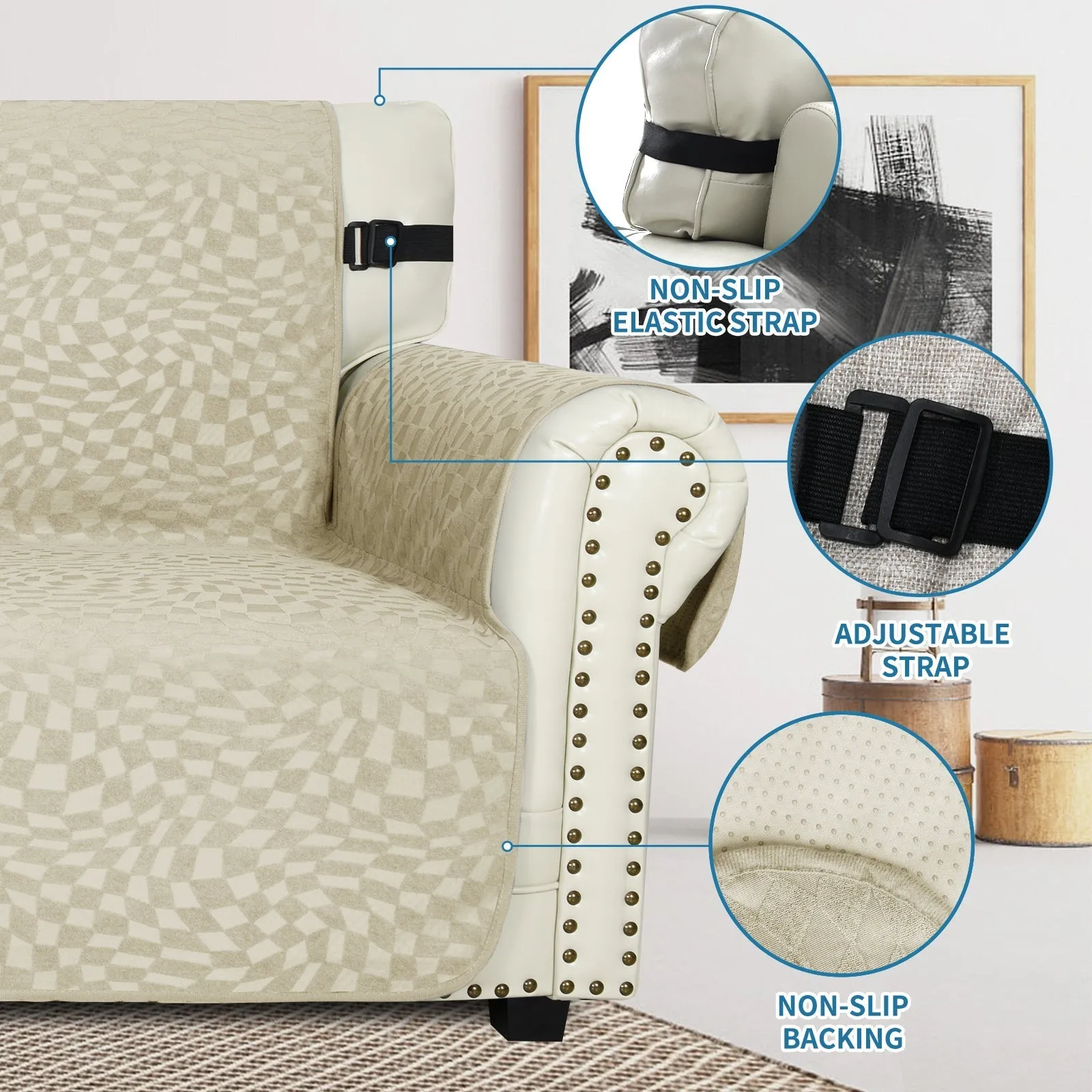 Irregular Plaid Pattern Water Resistant Sofa Couch Covers