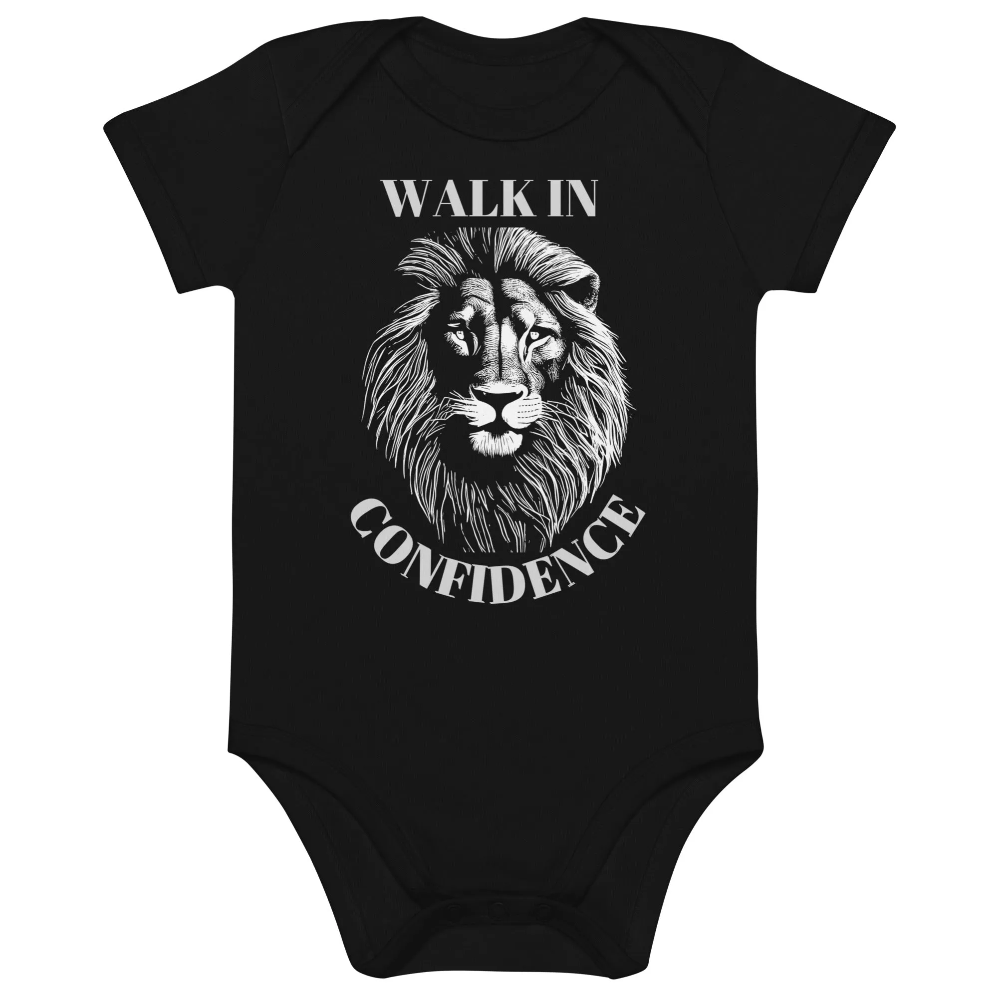Lion Confidence, Organic cotton newborn shortsleeved bodysuit