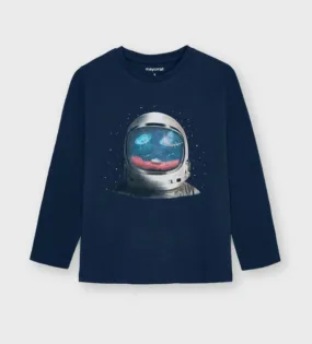 Mayoral Boys EcoFriends Navy Long Sleeve Astronaut Shirt