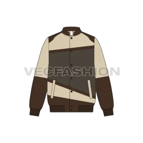 Men Panelled Leather Jacket