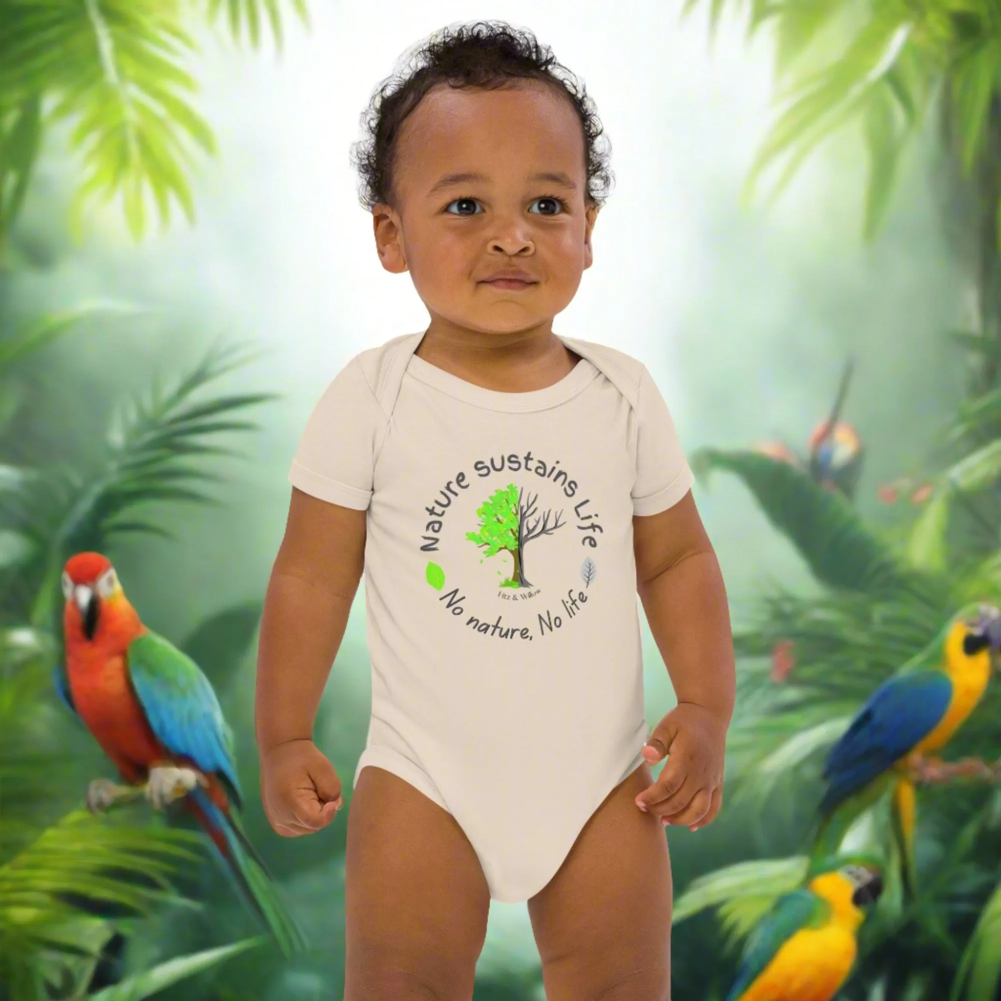 Nature is Life, Organic cotton newborn short sleeved onesies