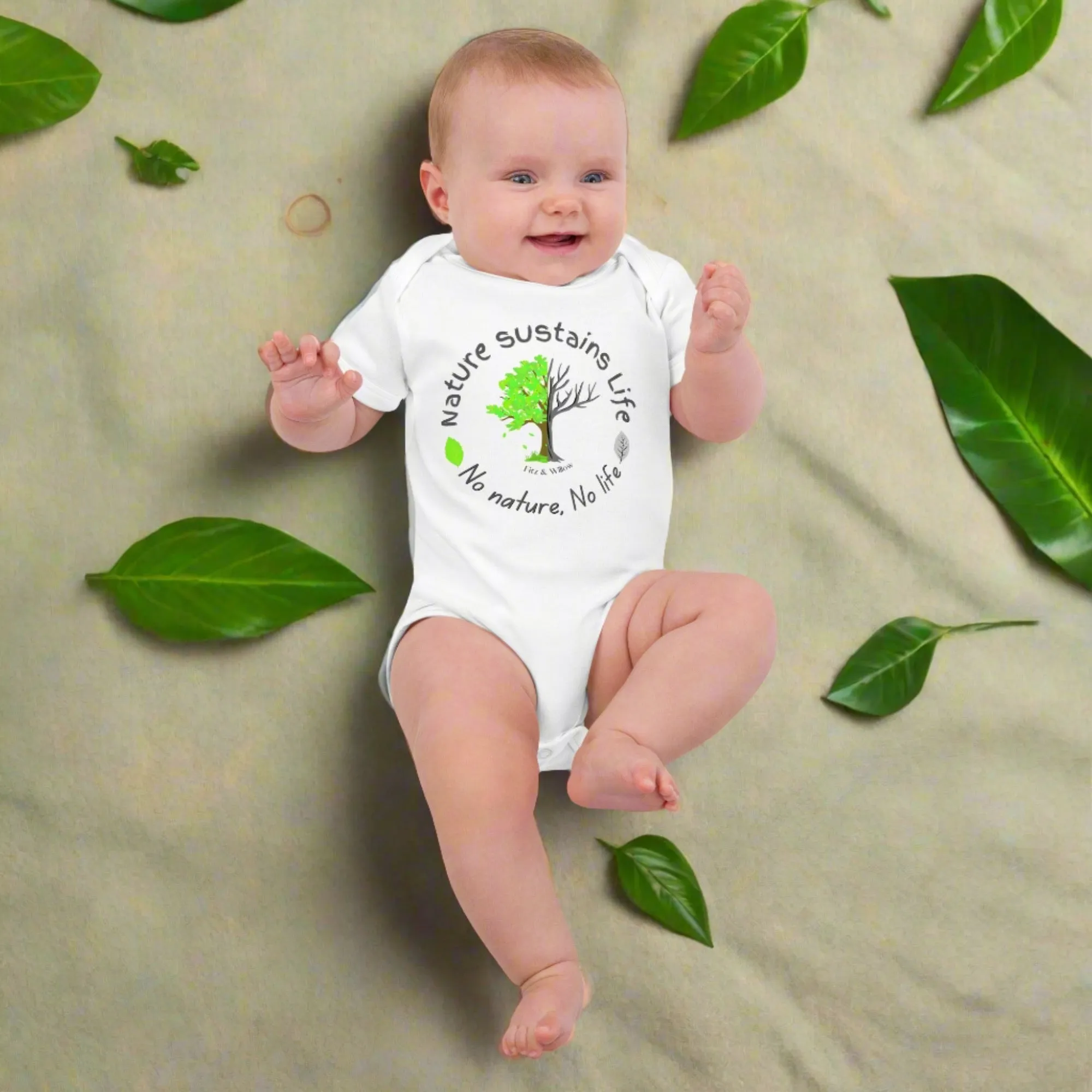 Nature is Life, Organic cotton newborn short sleeved onesies