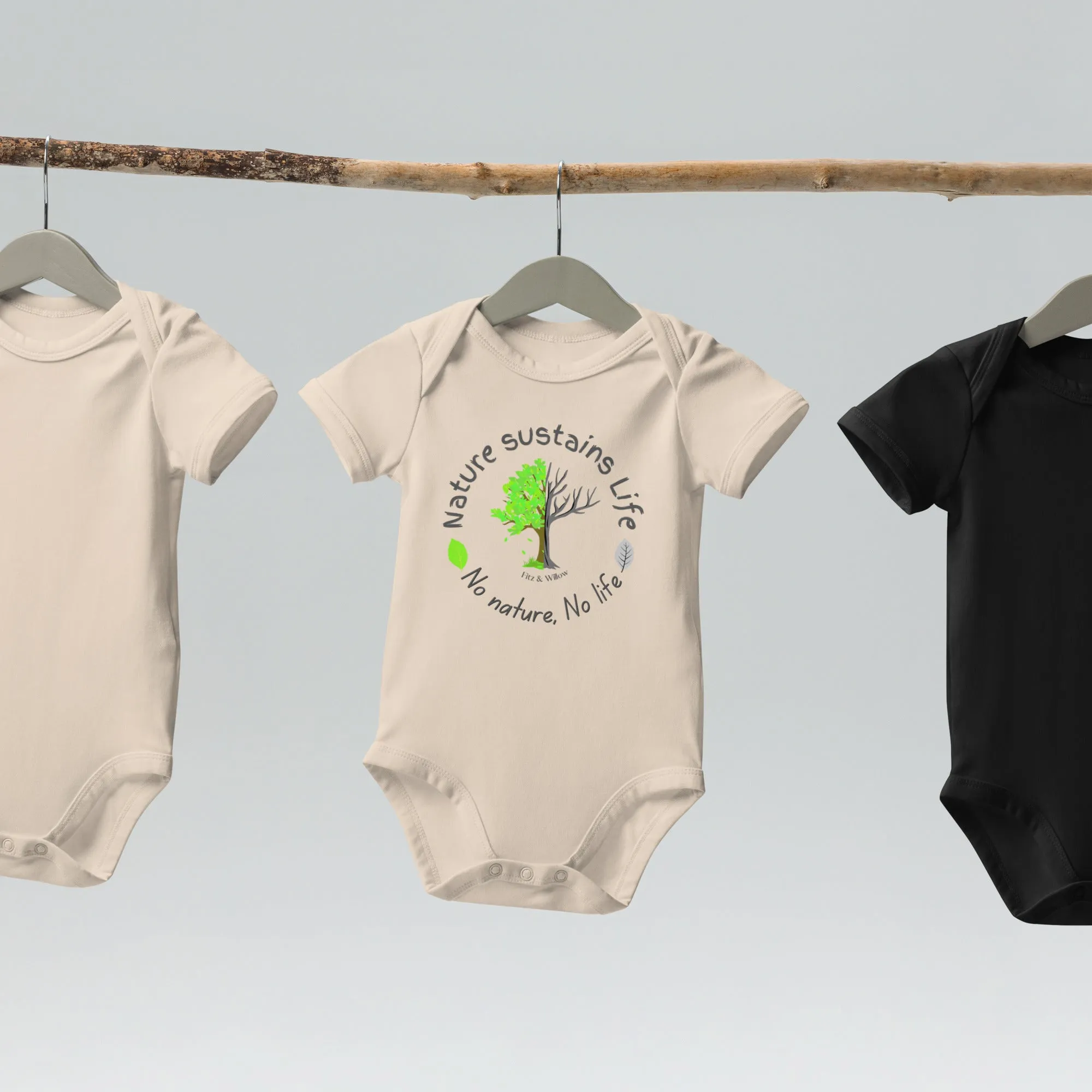 Nature is Life, Organic cotton newborn short sleeved onesies