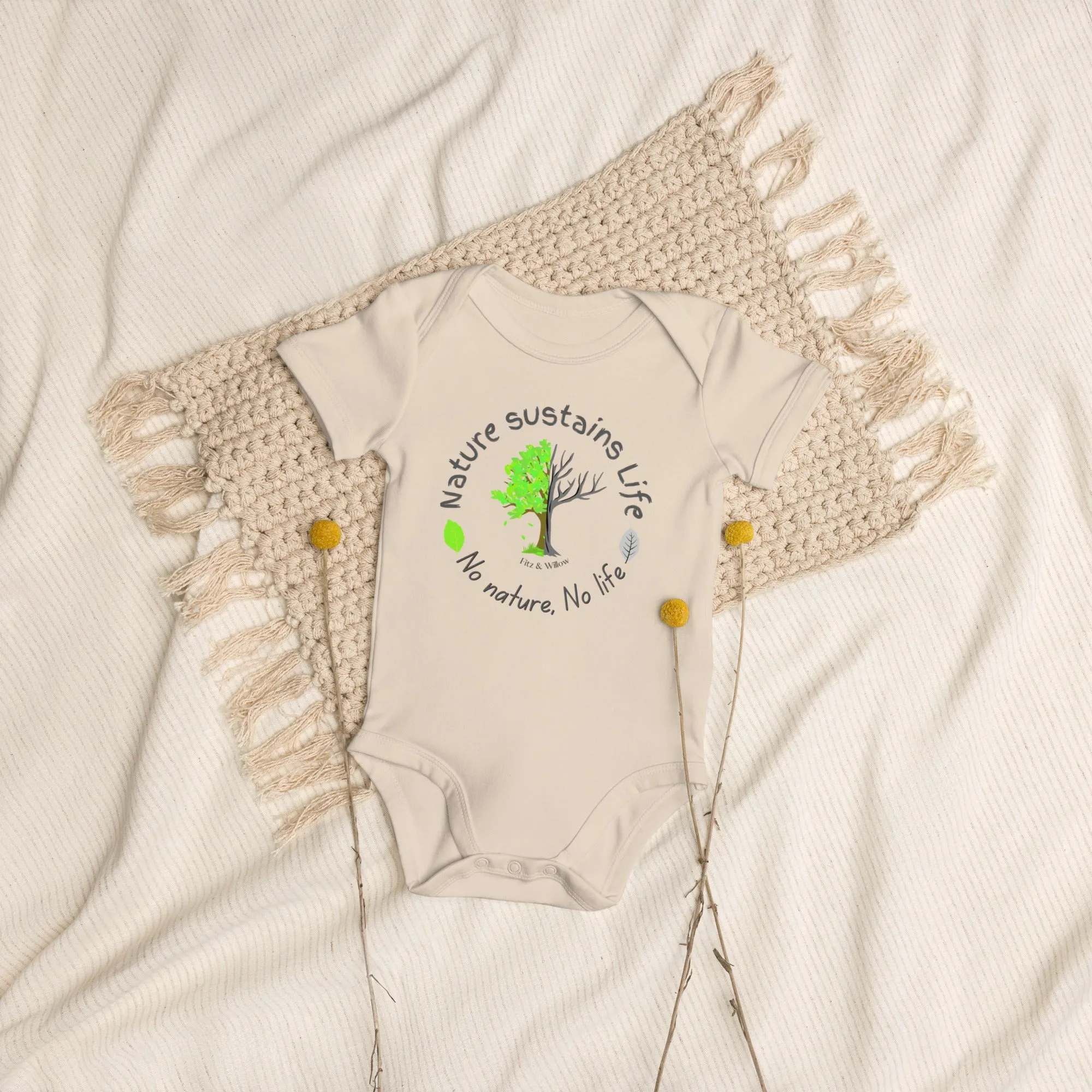Nature is Life, Organic cotton newborn short sleeved onesies