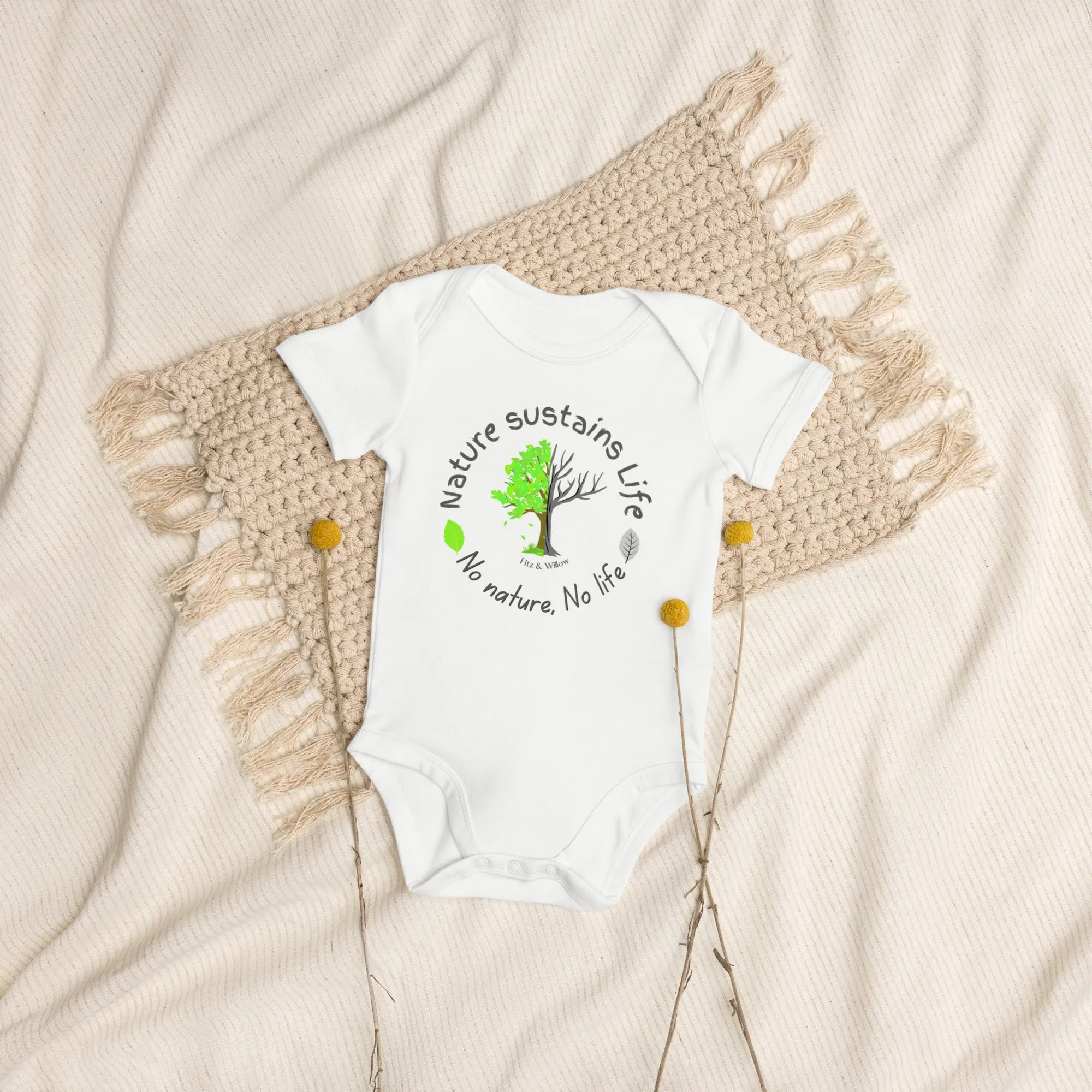 Nature is Life, Organic cotton newborn short sleeved onesies