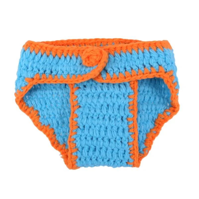 Newborn Crochet Knitted Dinosaur Hat and diaper cover set