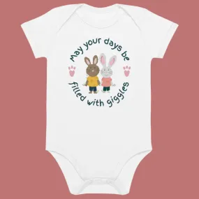 Organic cotton baby bodysuit, Giggles