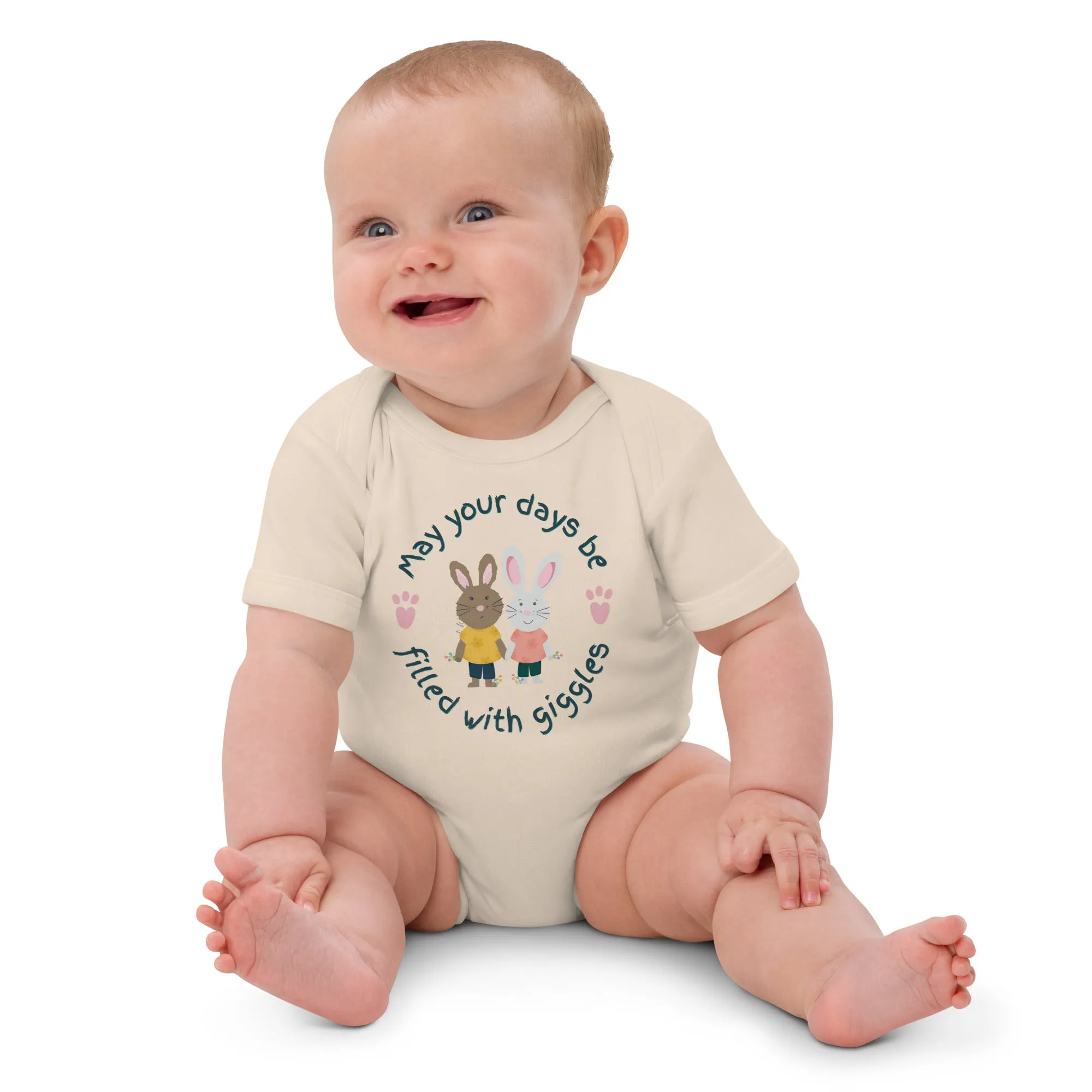 Organic cotton baby bodysuit, Giggles