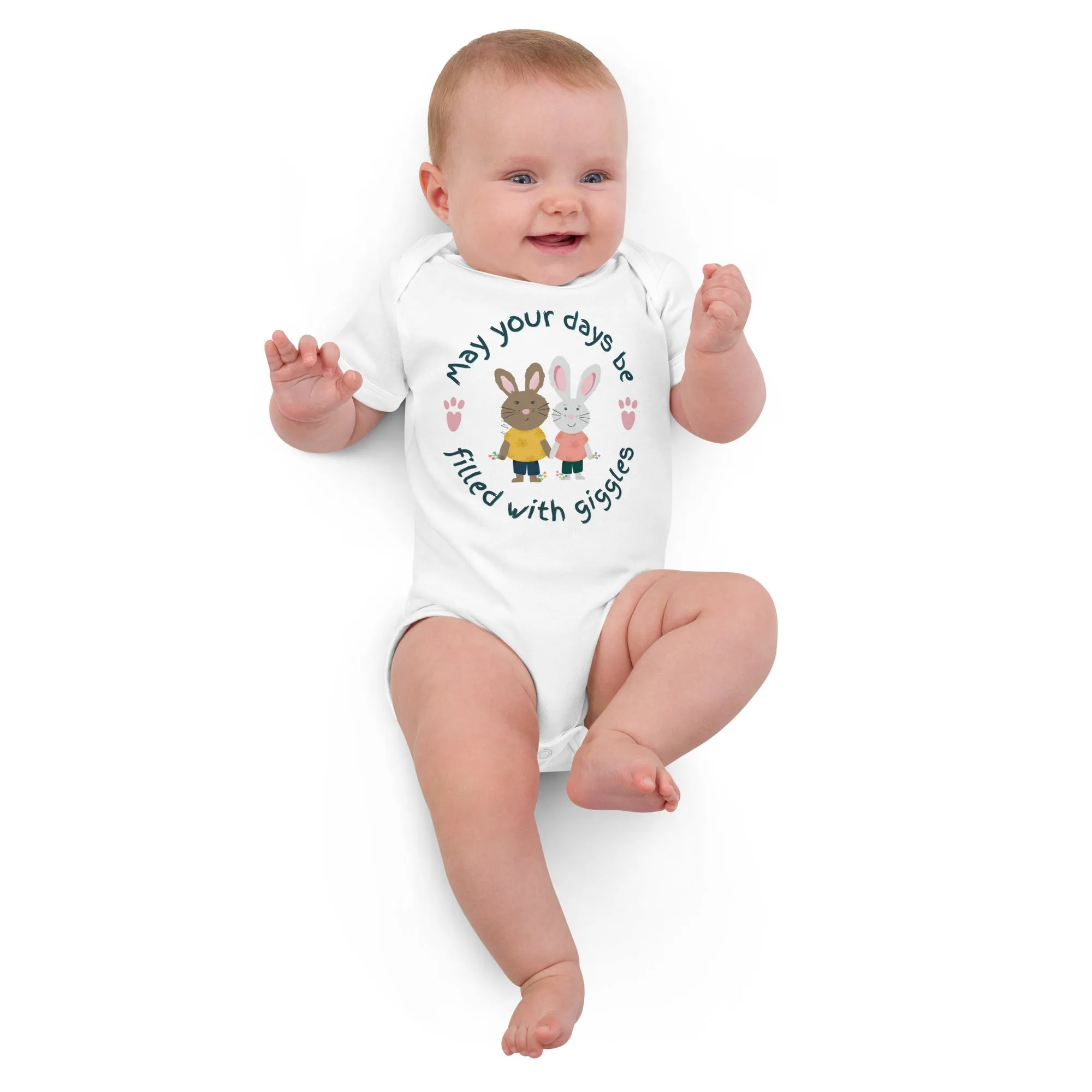 Organic cotton baby bodysuit, Giggles
