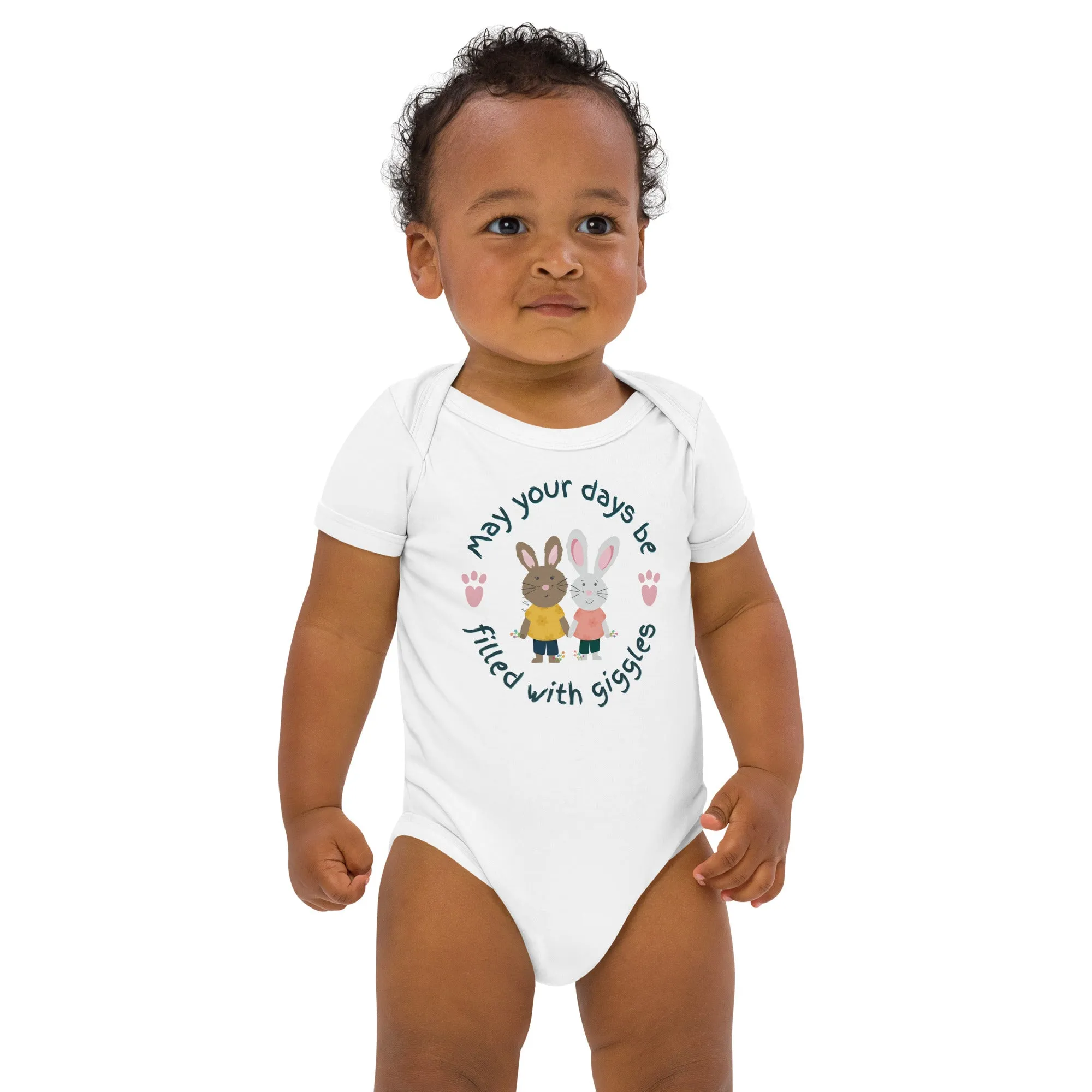 Organic cotton baby bodysuit, Giggles
