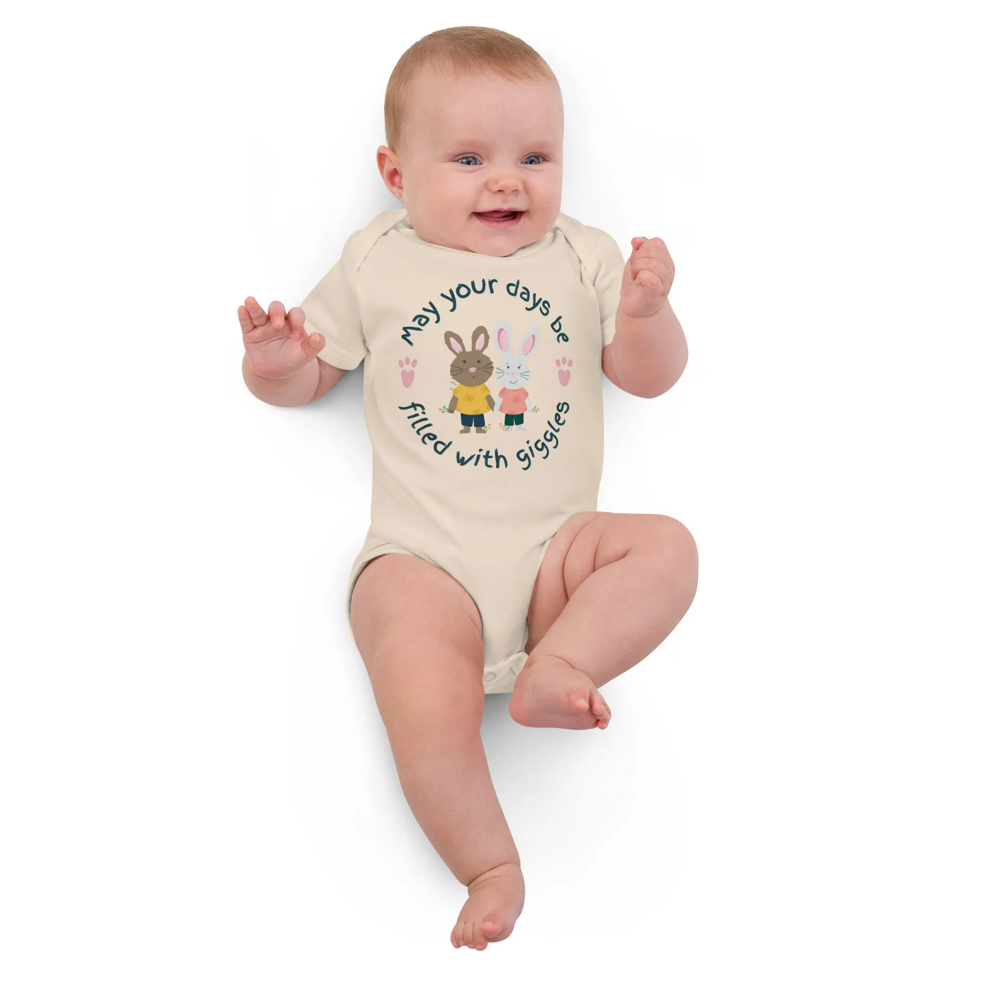 Organic cotton baby bodysuit, Giggles