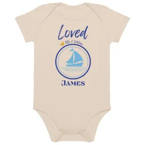 Organic cotton baby bodysuit, Loved James - Fitz & Willow