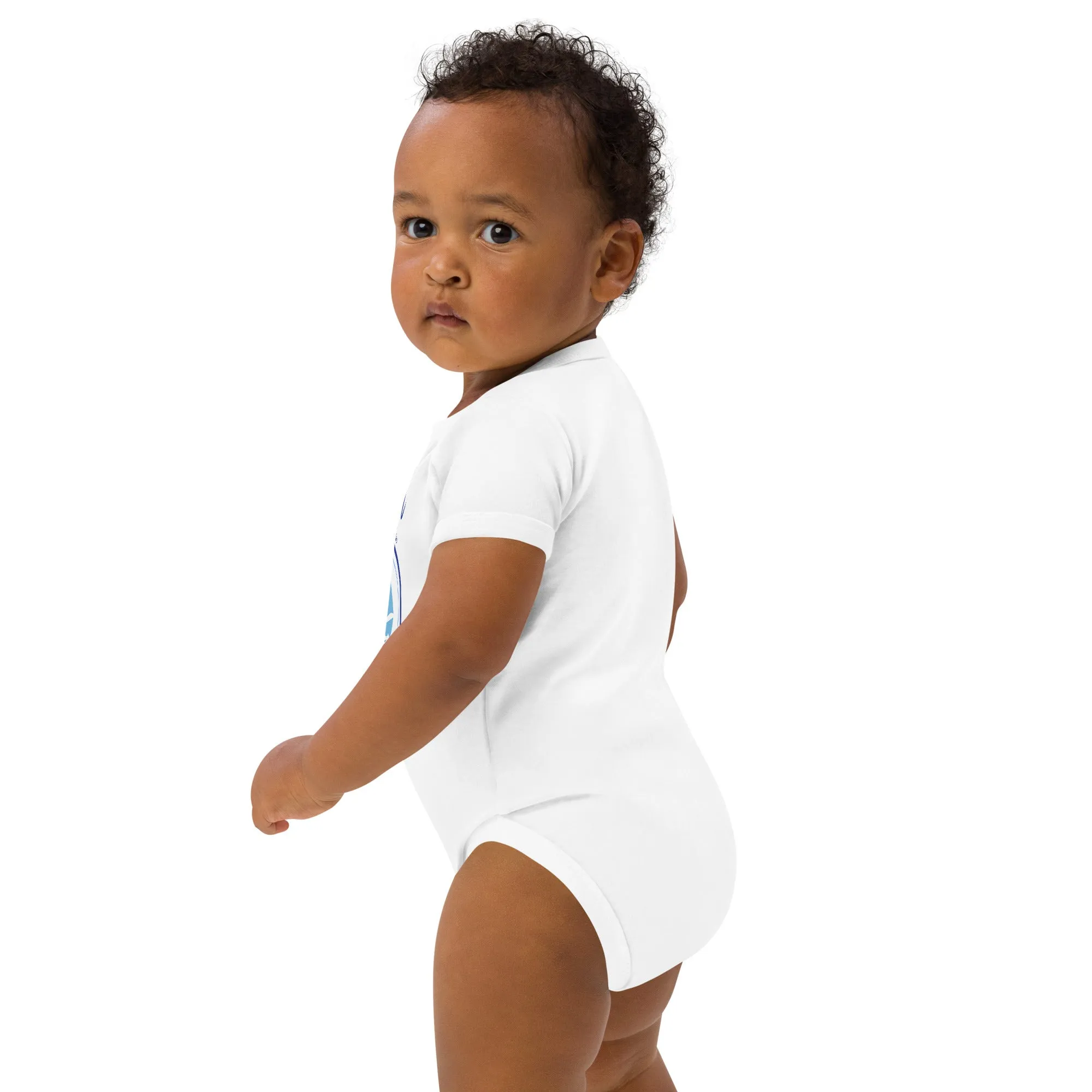 Organic cotton baby bodysuit, Loved James - Fitz & Willow