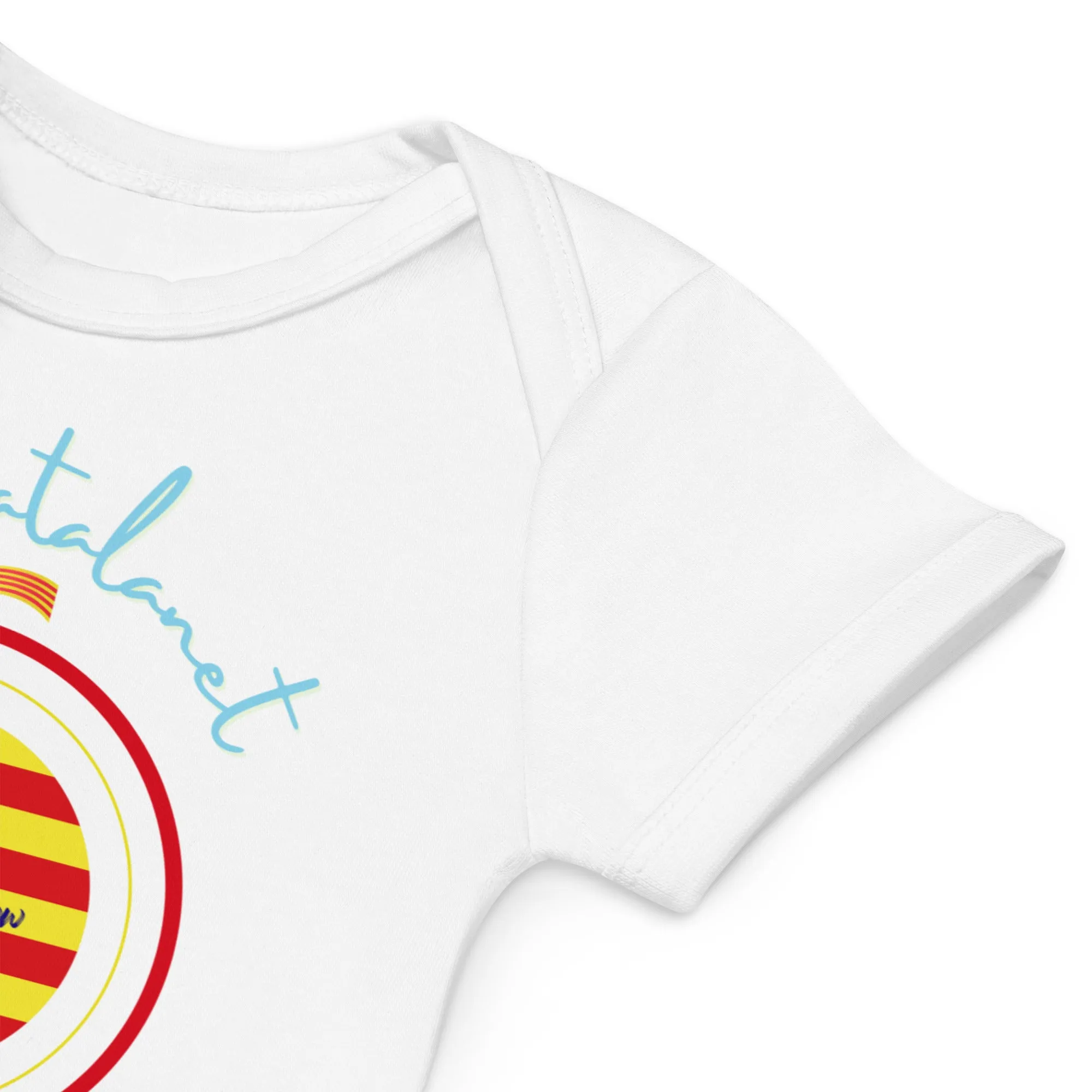 Organic cotton baby bodysuit, Nou catalanet - Fitz & Willow