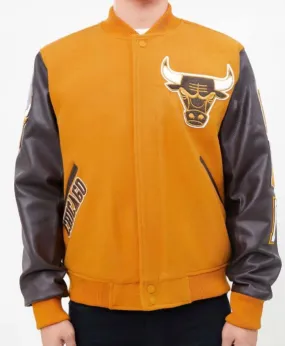Pro Standard Chicago Bulls Varsity Jacket - Tan