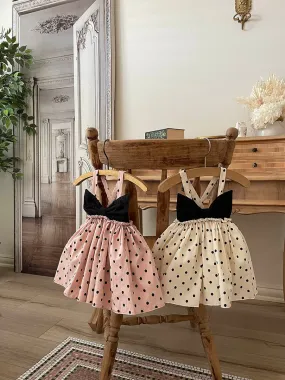 Ribbon Polka Dot Dress Romper_2Colours