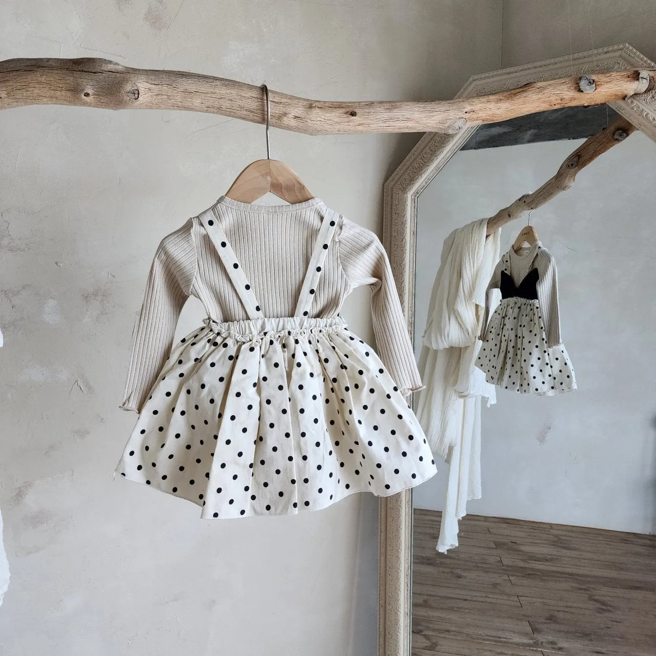 Ribbon Polka Dot Dress Romper_2Colours