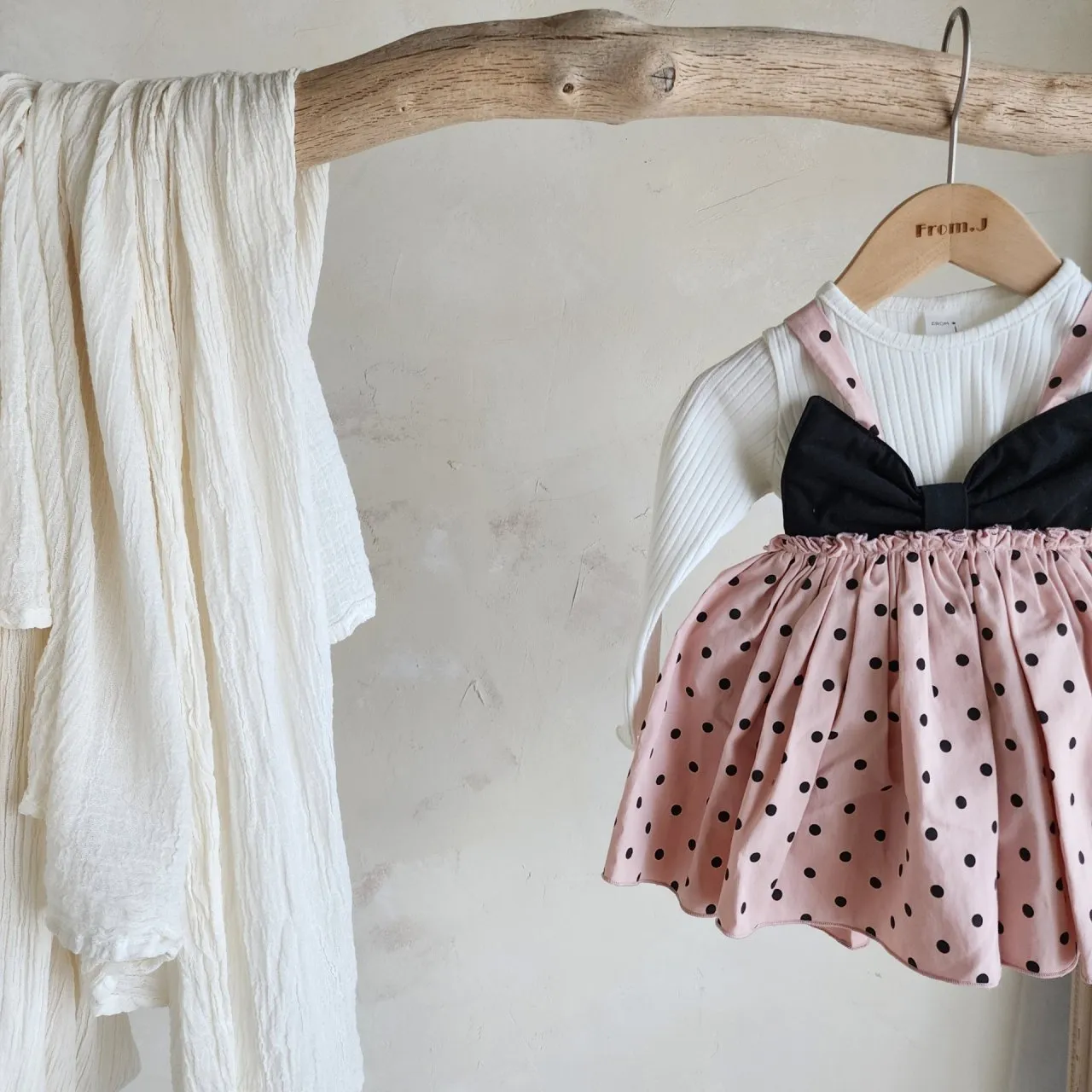 Ribbon Polka Dot Dress Romper_2Colours