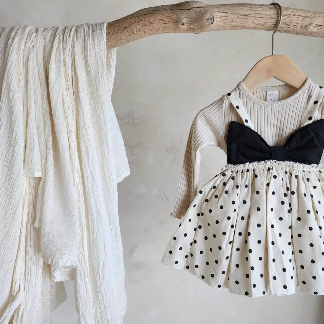 Ribbon Polka Dot Dress Romper_2Colours